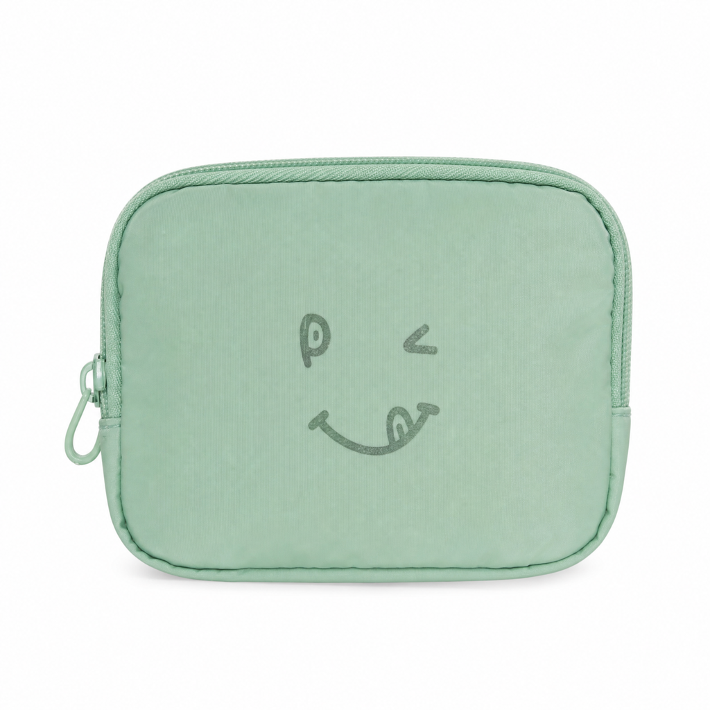 Mint smiley pouch from the Ladies Pouches Collection.