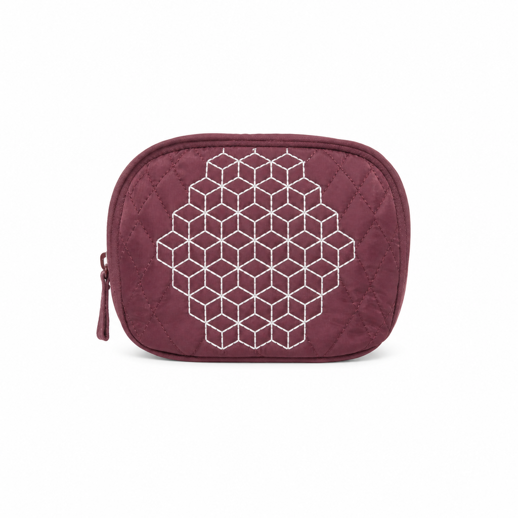Burgundy patterned pouch from the Ladies Pouches Collection.