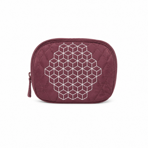 Burgundy patterned pouch from the Ladies Pouches Collection.