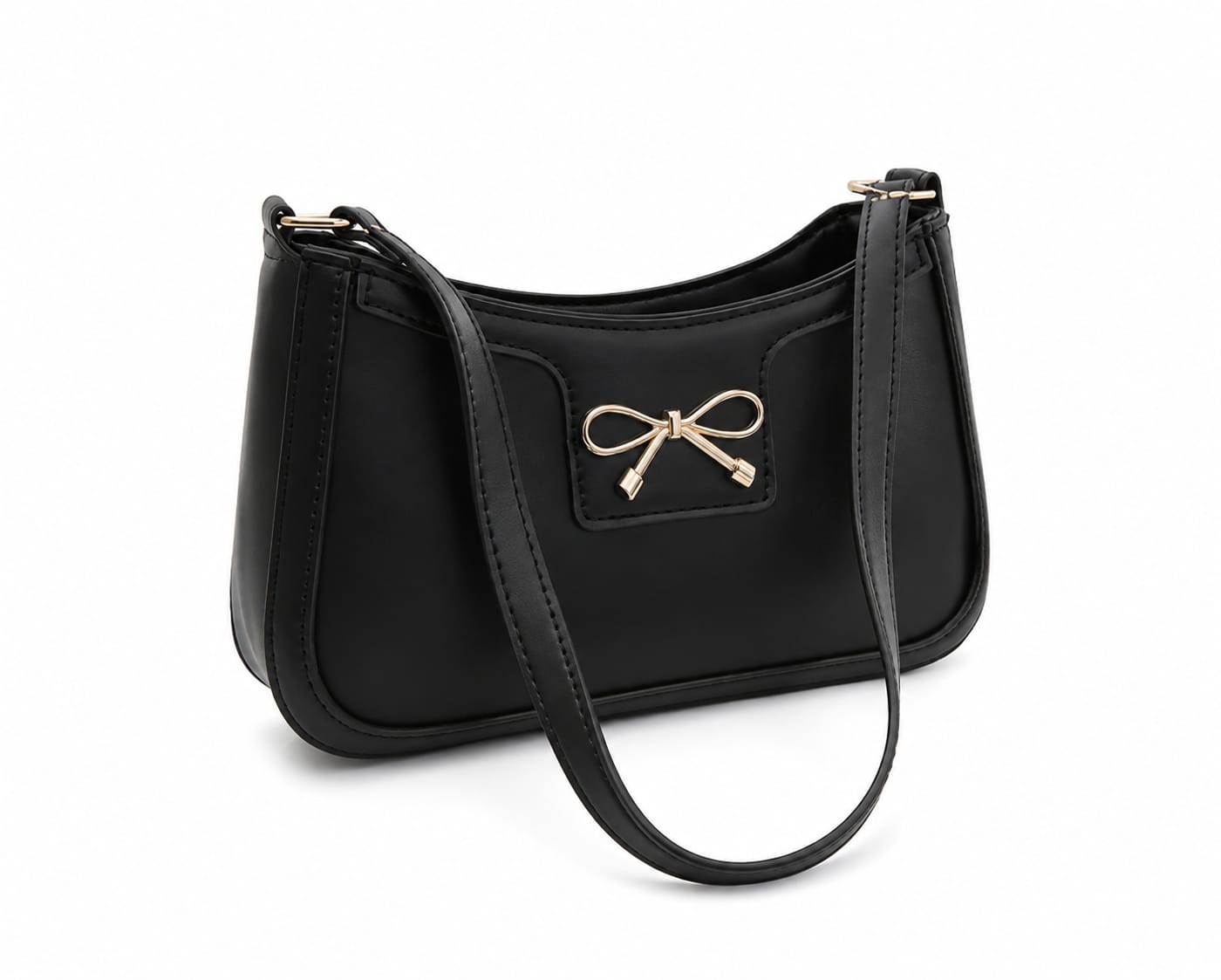 Black Bow Baguette Bag