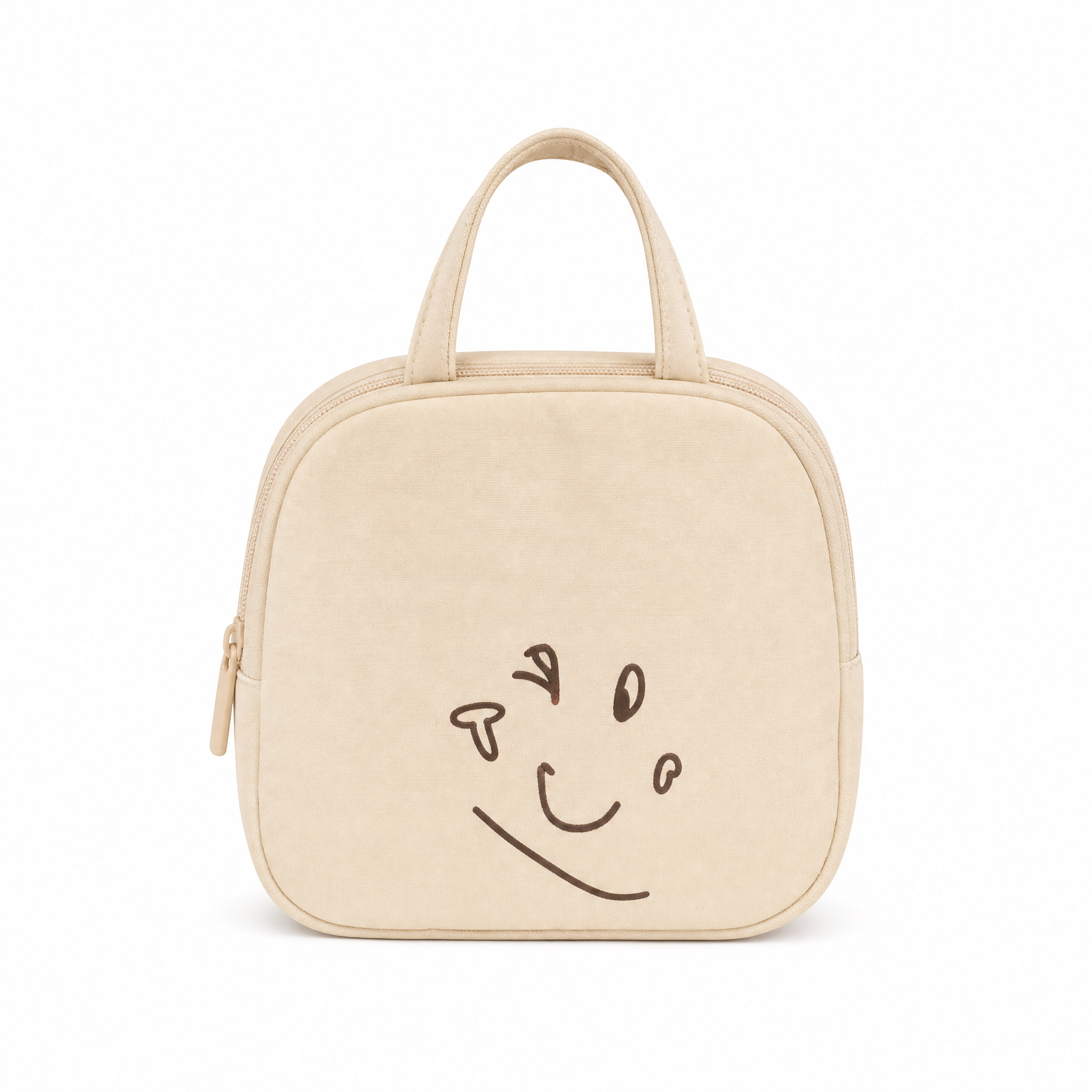 Cream smile bag from the Tote Handbags Collection.