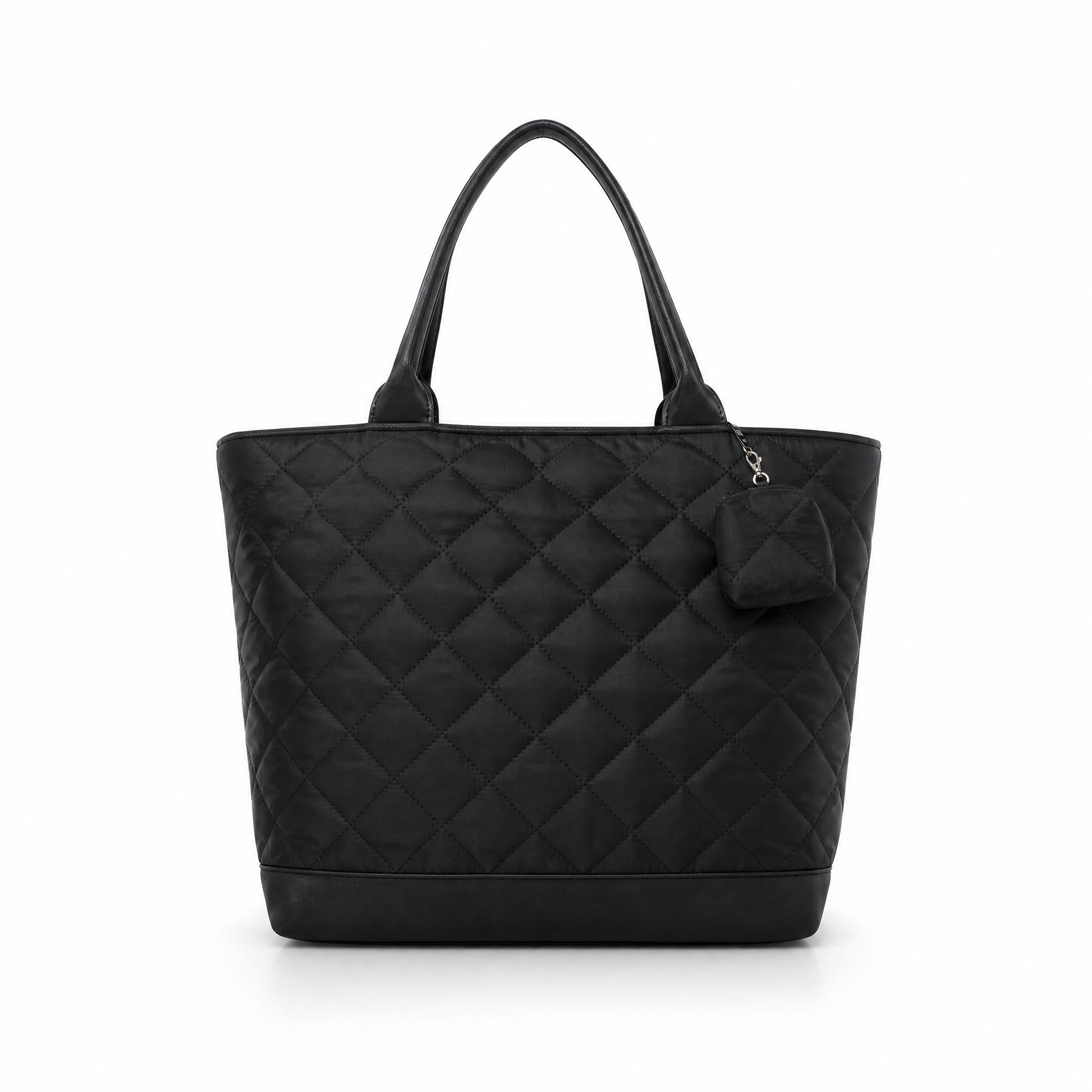 Black quilted tote handbag from the Tote Handbags Collection.