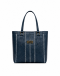 Women’s Navy Vertical Panel Tote Bag