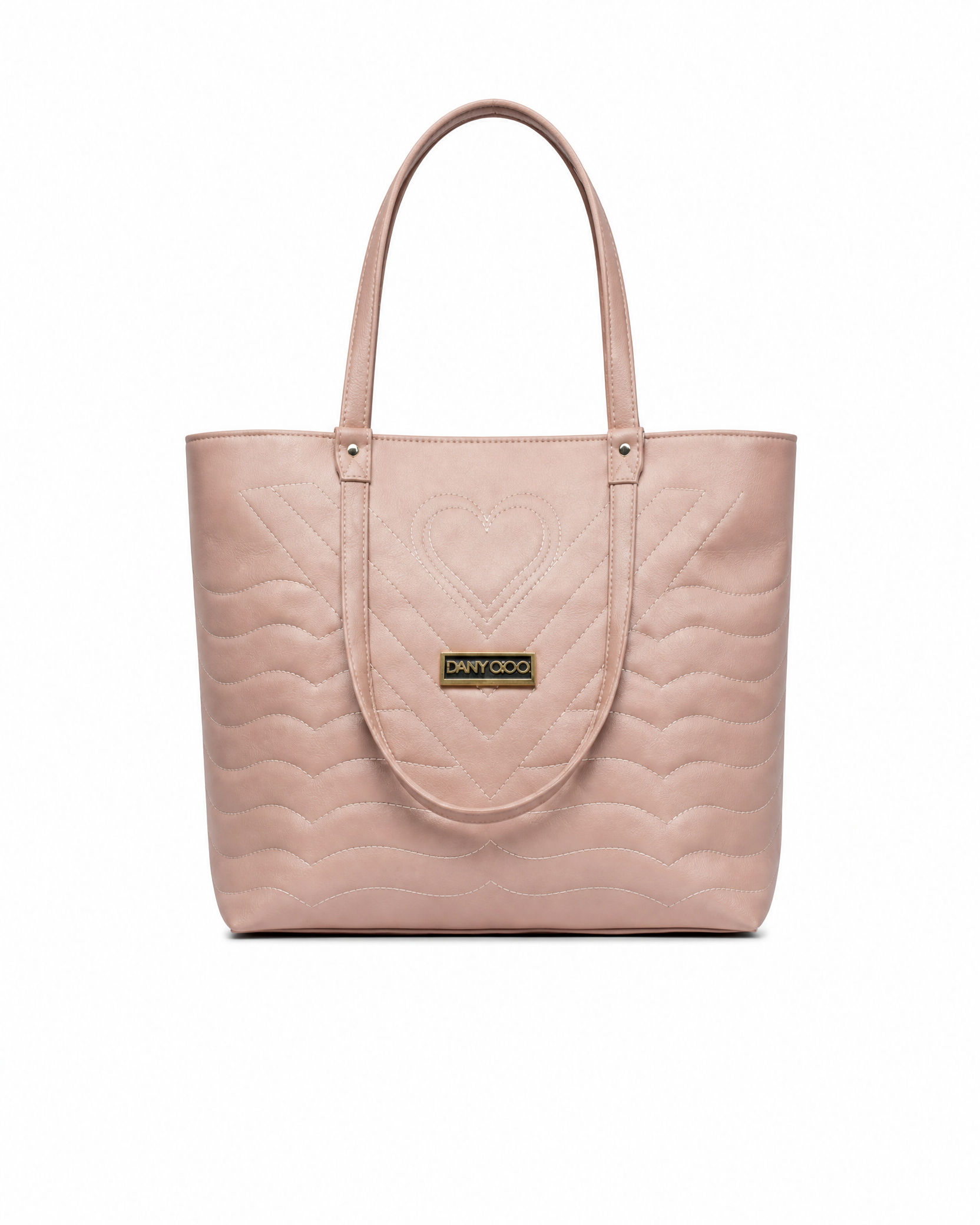 Women’s Blush Pink Quilted Heart Tote Bag